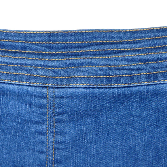 Universal Denim Skirt Womens Size 18 Blue Exposed Zipper Sexy Slit Pockets - Picture 3 of 8